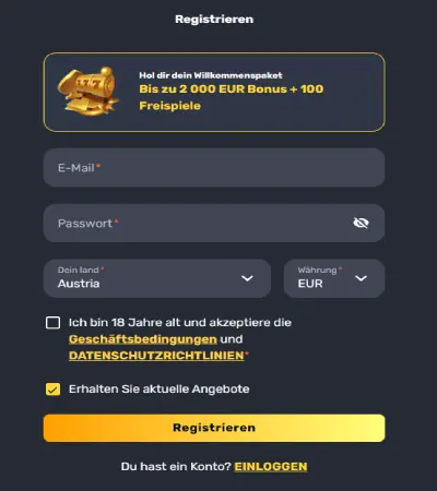 Rocketplay Registration